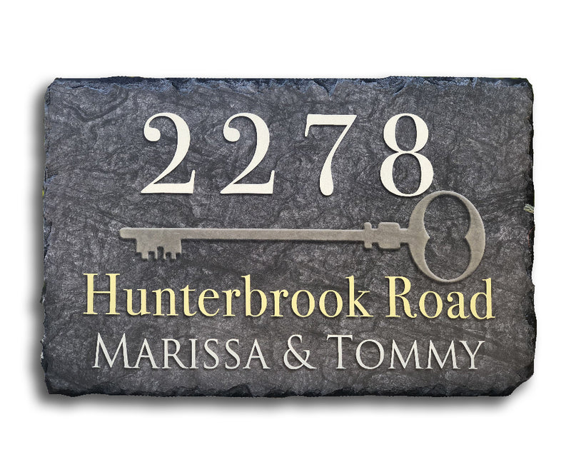 Customizable Slate Home Address House Sign - Key Plaque - Handmade and Personalized