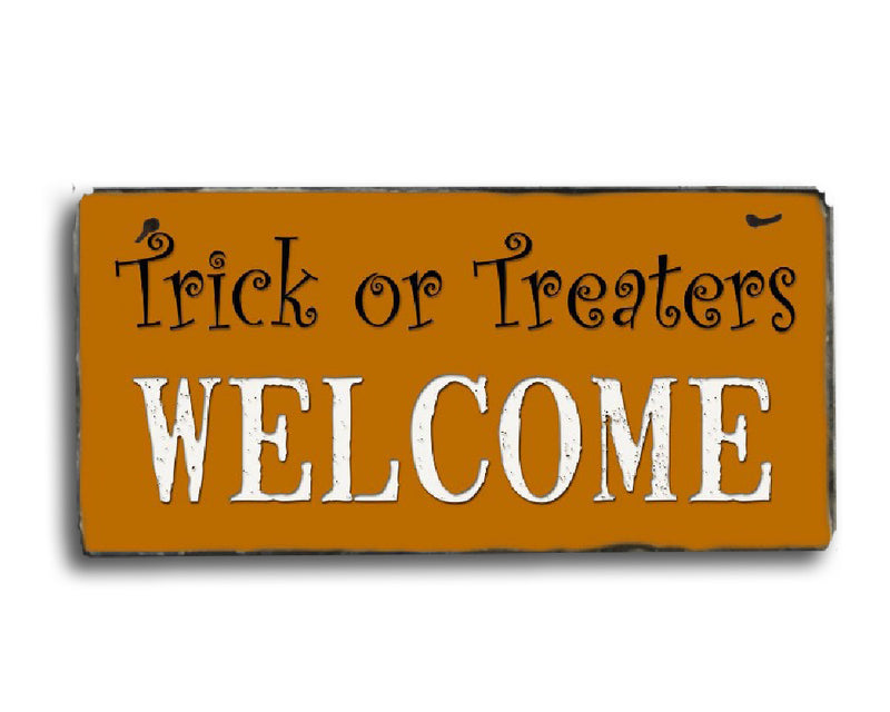 Handmade Slate Halloween Sign - Trick or Treaters Welcome