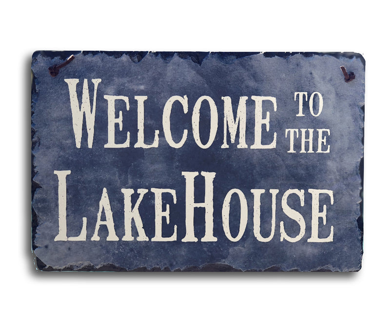 Handmade Slate House Sign - Welcome To The Lake House