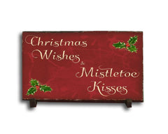 Handmade Slate Holiday Sign - Christmas Wishes