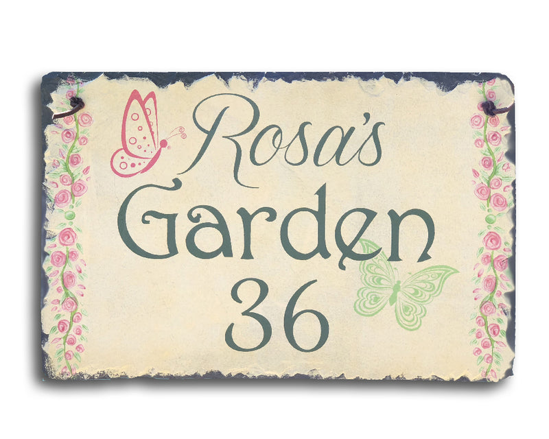 Customizable Slate Garden Sign - Handmade and Personalized