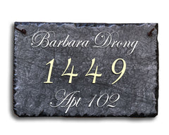 Customizable Slate Home Address House Sign - Gold Letters - Handmade and Personalized