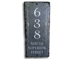 Customizable Slate House Number Sign - Tall House Number Plaque - Handmade and Personalized