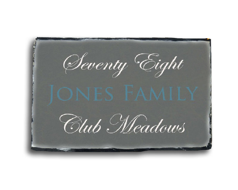 Customizable Slate Home Address House Sign - Light Grey - Handmade and Personalized