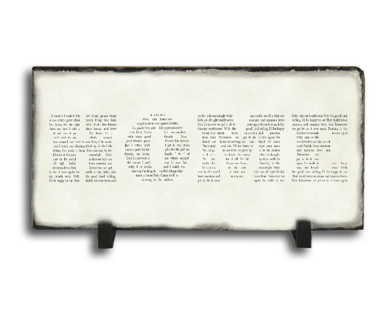 Customizable Slate Song Lyric Sign - Home Lyric Plaque - Handmade and Personalized