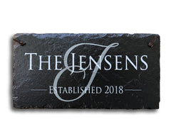 Customizable Slate Home Address House Sign - Name/Address with Established Date - Handmade and Personalized