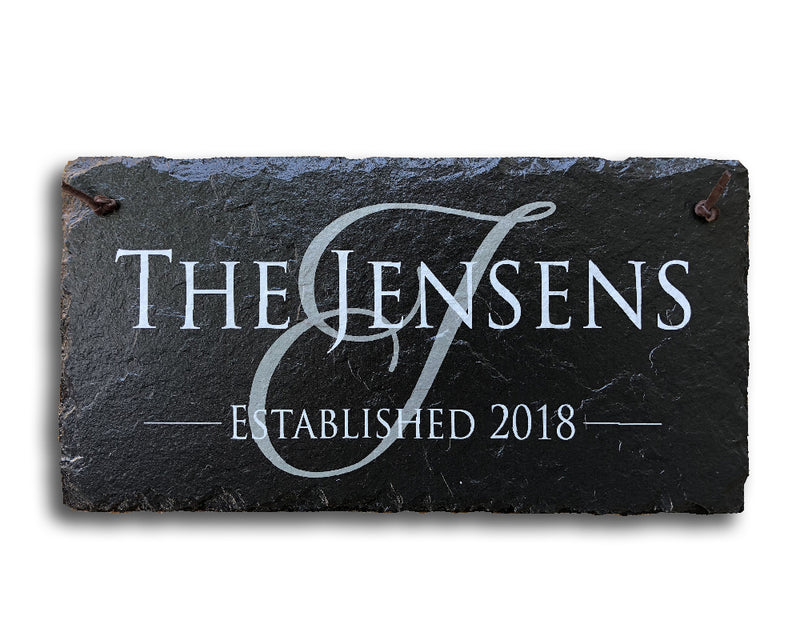 Customizable Slate Home Address House Sign - Name/Address with Established Date - Handmade and Personalized