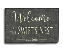 Customizable Slate Welcome Sign - Family Name Plaque - Handmade and Personalized