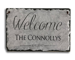 Customizable Slate Welcome Sign - Home Address Plaque - Handmade and Personalized