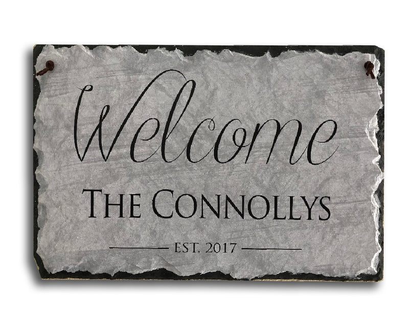 Customizable Slate Welcome Sign - Home Address Plaque - Handmade and Personalized