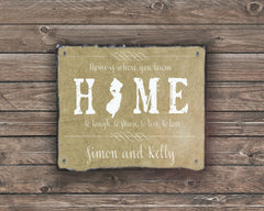 Customizable Slate Home State Sign - Handmade and Personalized with Name, Address and State