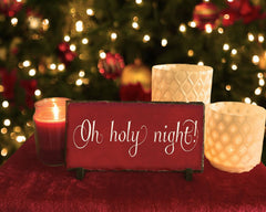 Handmade Slate Holiday Sign - Oh Holy Night