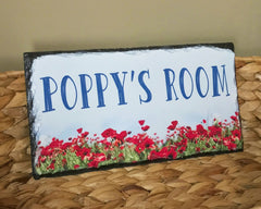 Customizable Slate Home Sign - Girls Name Door Plaque - Handmade and Personalized