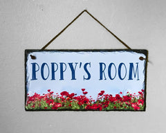 Customizable Slate Home Sign - Girls Name Door Plaque - Handmade and Personalized