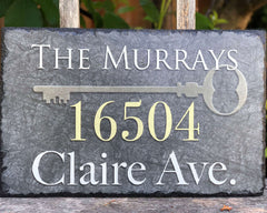 Customizable Slate Home Address House Sign - Handmade and Personalized Plaque