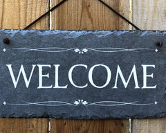 Handmade Slate Welcome Sign