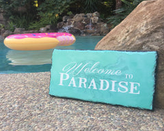 Handmade Slate House Sign - Welcome To Our Beach House