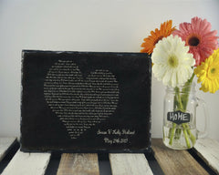 Customizable Slate Song Lyric Sign - Heart Lyric Plaque - Handmade and Personalized