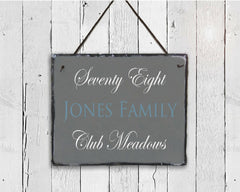 Customizable Slate Home Address House Sign - Light Grey - Handmade and Personalized