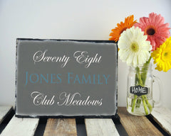 Customizable Slate Home Address House Sign - Light Grey - Handmade and Personalized