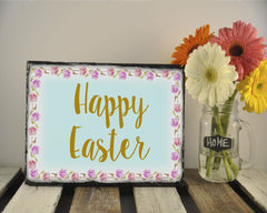 Handmade Slate Easter Sign - Happy Easter