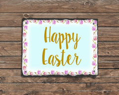 Handmade Slate Easter Sign - Happy Easter