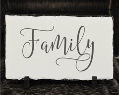 Handmade Slate Home Sign - Family Plaque