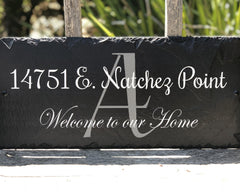 Customizable Slate Home Address House Sign - Welcome To Our Home - Handmade and Personalized