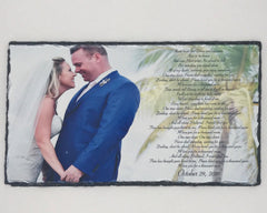 Customizable Slate Photograph - Handmade and Personalized Photo Plaque Color or B/W with your choice of text