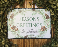 Customizable Slate Holiday Sign - Handmade and Personalized Seasons Greetings Plaque