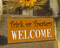 Handmade Slate Halloween Sign - Trick or Treaters Welcome