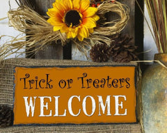 Handmade Slate Halloween Sign - Trick or Treaters Welcome