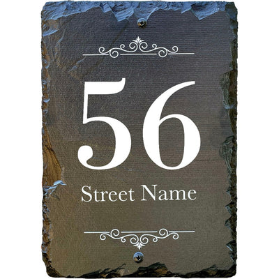 Beautifully Handcrafted and Customizable Slate Home Address. Improve the curb appeal of your property with this bespoke house sign.