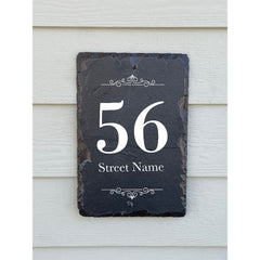 Beautifully Handcrafted and Customizable Slate Home Address. Improve the curb appeal of your property with this bespoke house sign.